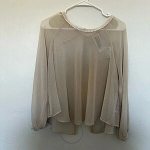 NWT Sheer Open Back Bell Sleeve Long Sleeve Top Free People - Womens Size Medium